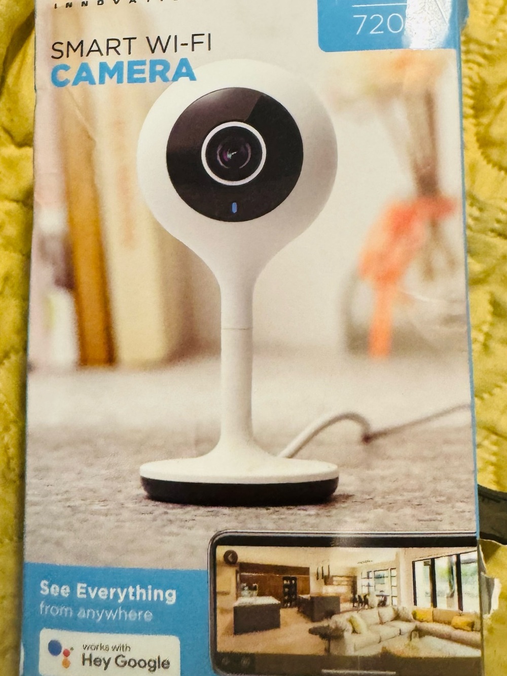 White Smart Wi‑Fi Home Camera - Voice Assistant Compatible
